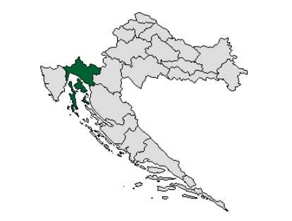 Položaj Primorsko-goranske županije na karti Hrvatske